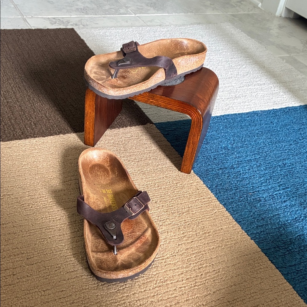 Birkenstock Dark Brown Leather Sandals